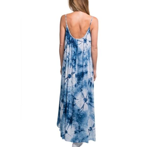 Lovestitch / Denim Blue Tie Dye Maxi Dress / Boho Summer Maxi - Picture 2 of 2